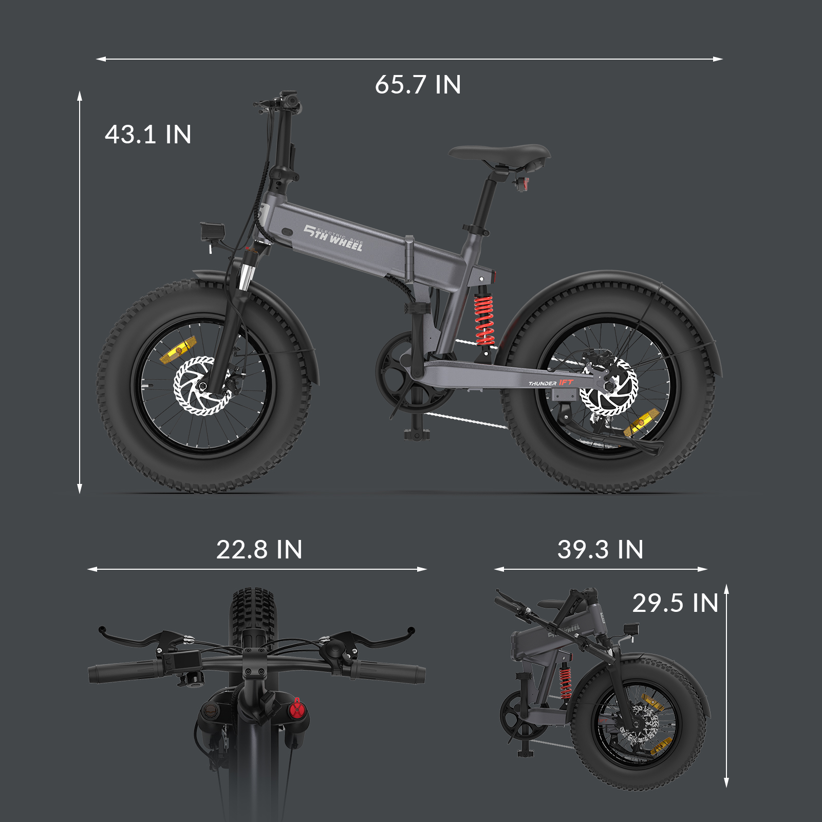 Xe Đạp Trợ Lực Điện Gấp Gọn 5TH Wheel Thunder 1FT | HTeBike 13