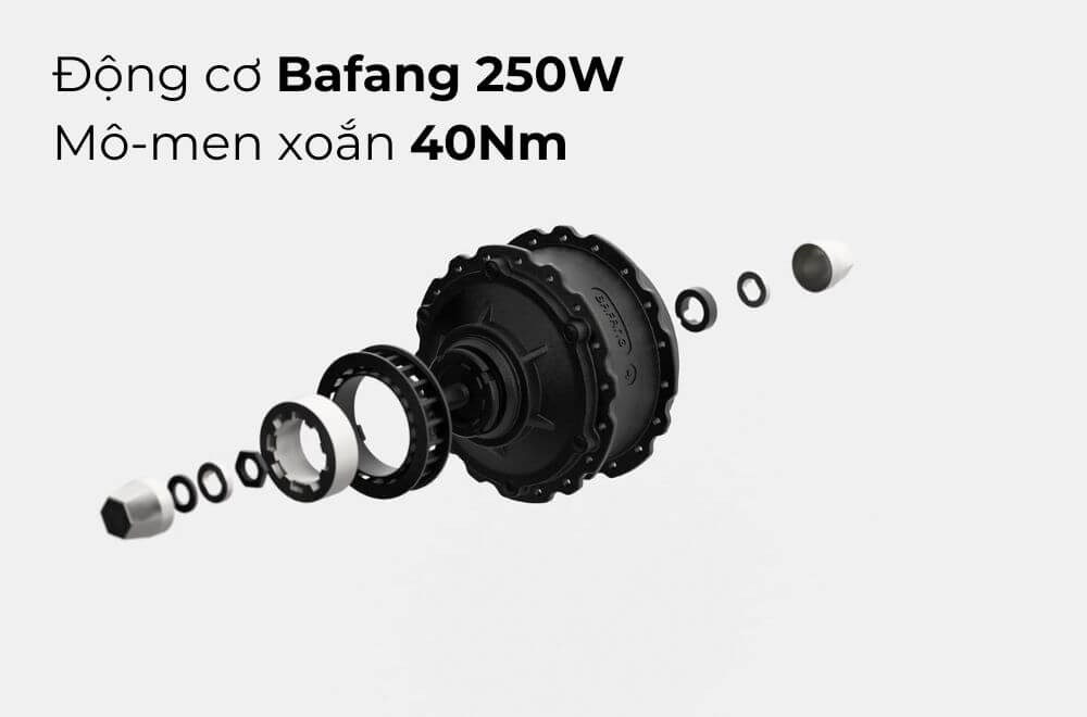 Với động cơ Bafang cung cấp mô-men xoắn cực đại 40N.m và chuyển số tự động, A28 Pro tăng đáng kể hiệu suất đạp xe tổng thể